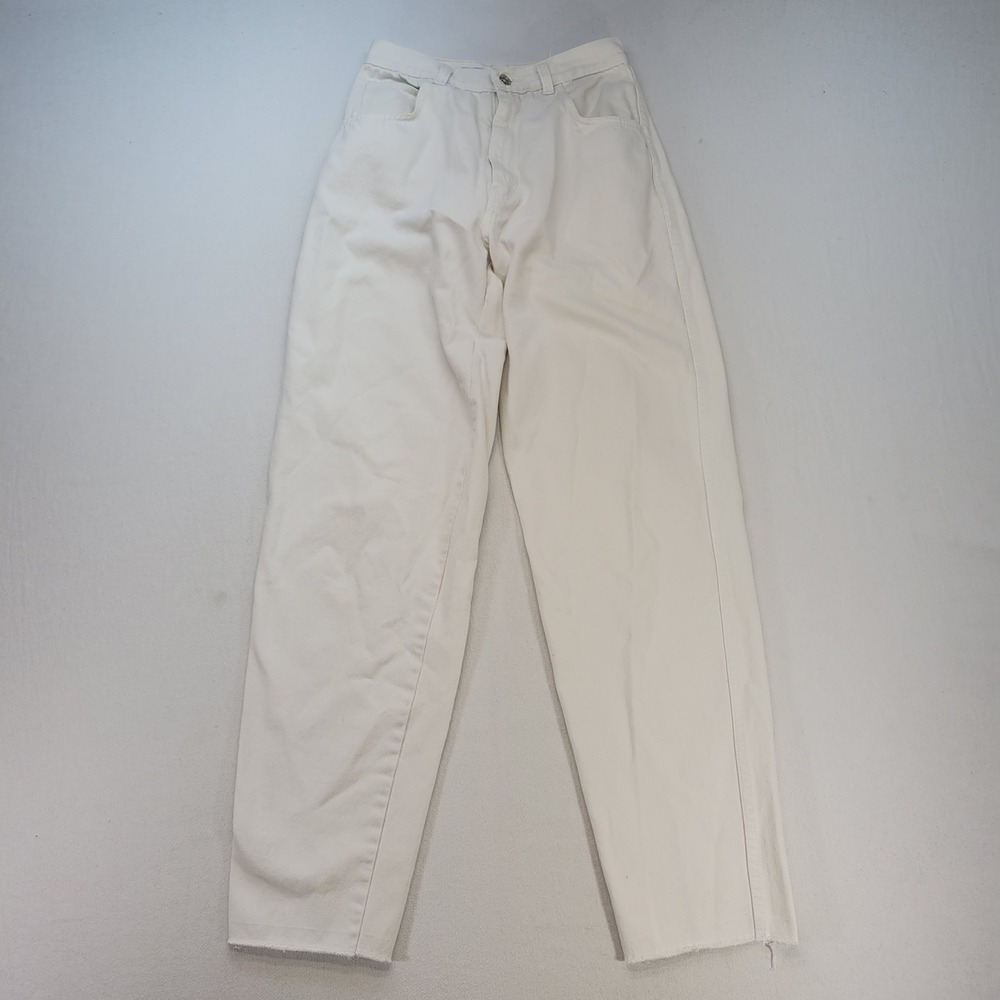 Blueprint High Rise Jeans Womens 11/12 White Vintage Tapered Leg 100% Cotton